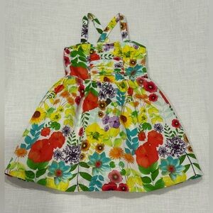 Floral Cherokee Brand Layered Spring Dress Girls Size Small (6/6x).